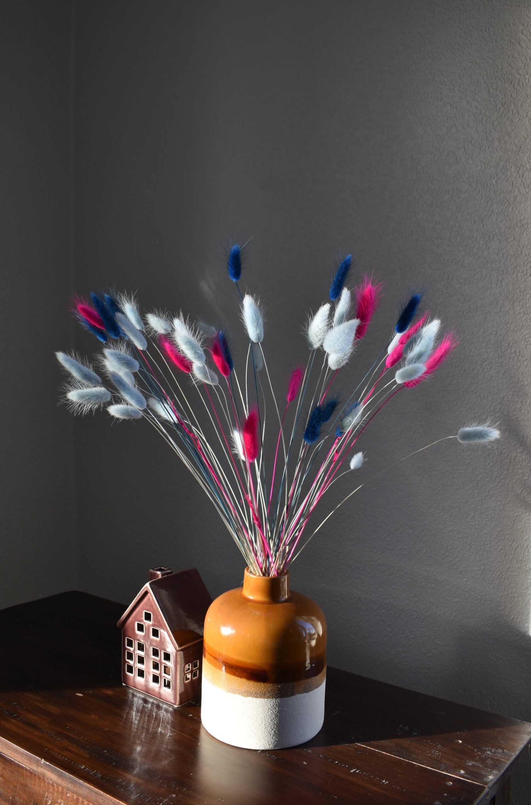 Dmuszek jajowaty trójkolorowy - błękitny, granatowy, różowy | 50 szt. - obrazek 2